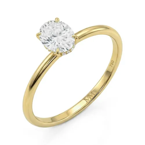 Mystique - Oval Cut Solitaire Moissanite Ring with Hidden Halo | Wedfit