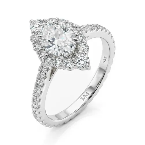 Haloise - Halo Oval Moissanite Engagement Ring | Wedfit