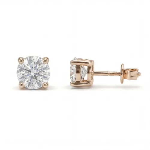 Helix - Secure Screw Back Moissanite Stud Earrings