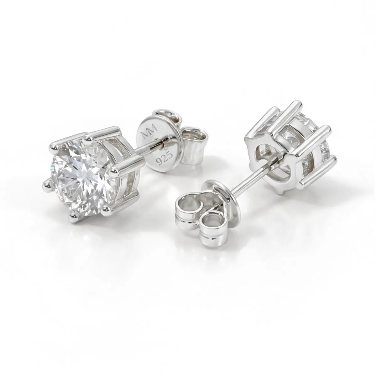 Sirius - Classic Six-Prong Moissanite Stud Earrings