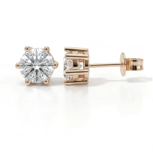 Sirius - Classic Six-Prong Moissanite Stud Earrings