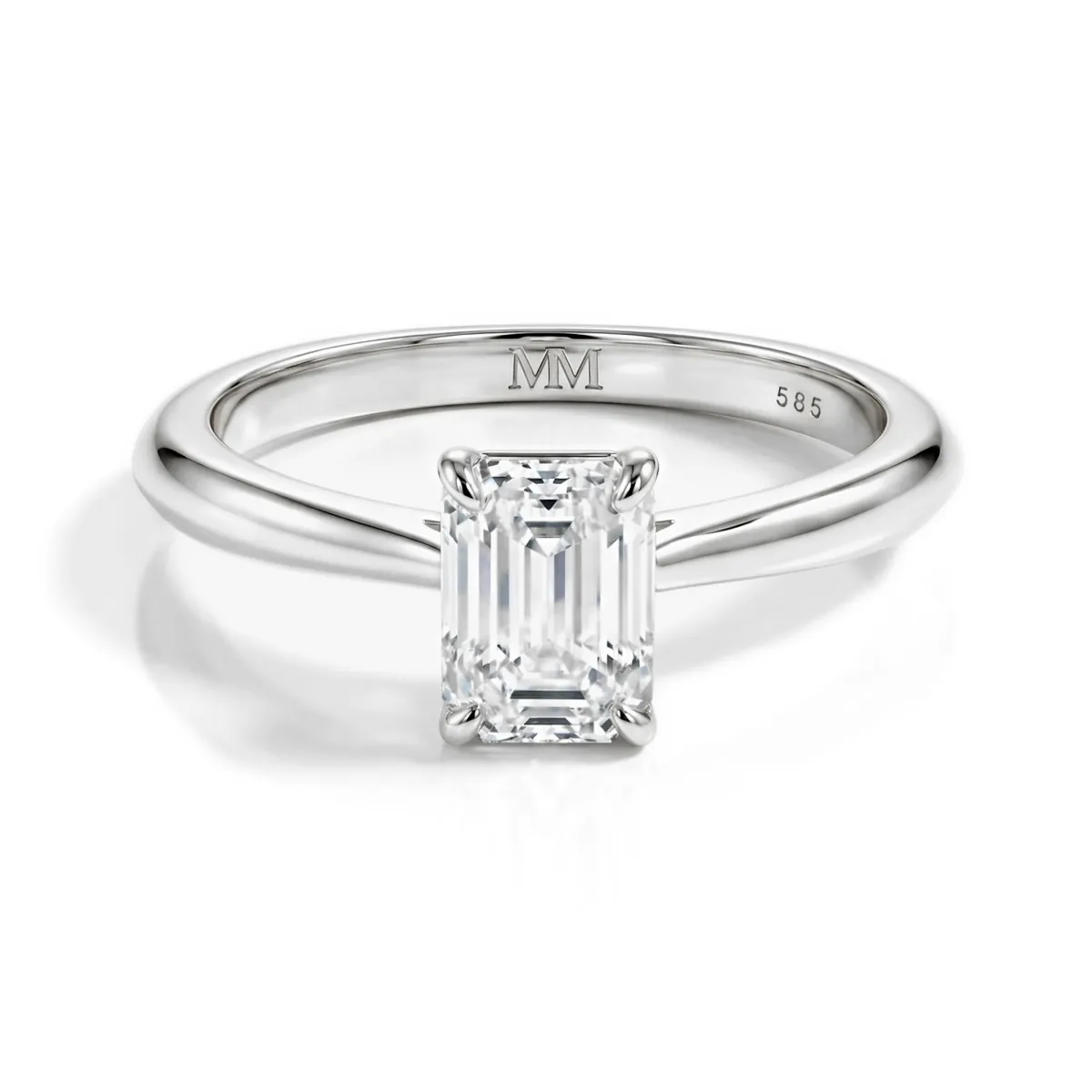Elysium - Emerald Solitaire Moissanite Ring