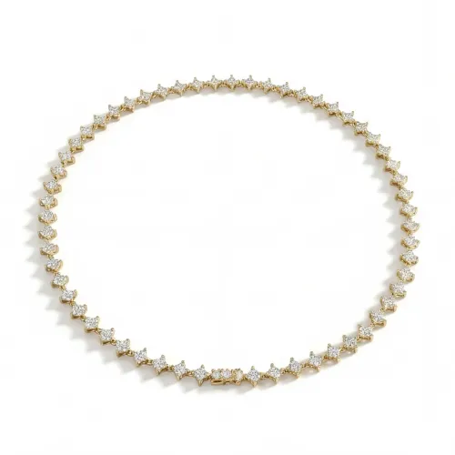 Pentara - Moissanite Tennis Necklace in Pavé Setting