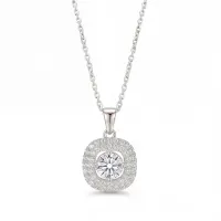 Vivara - Moissanite Pendant with Encrusted Halo