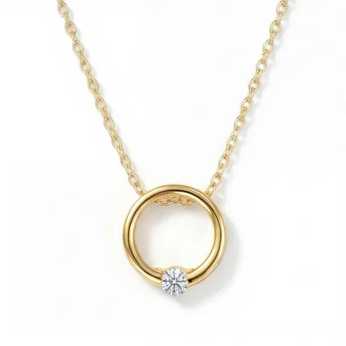 Luna - Contemporary Solitaire Moissanite Pendant