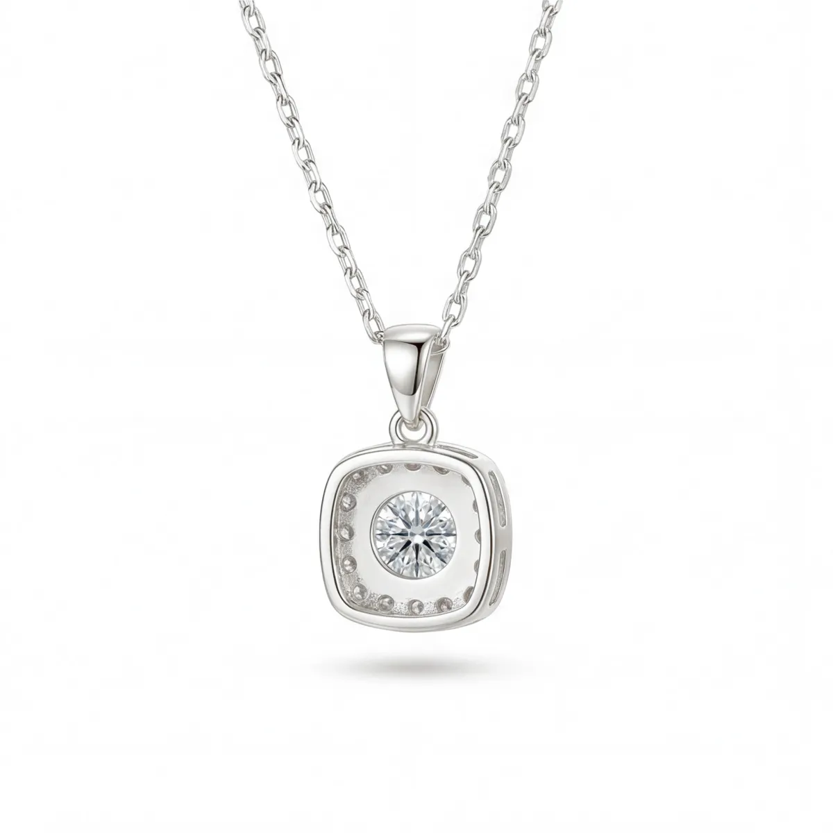 Haloette - Moissanite Pendant with Full Halo Detail