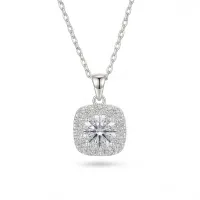 Haloette - Moissanite Pendant with Full Halo Detail