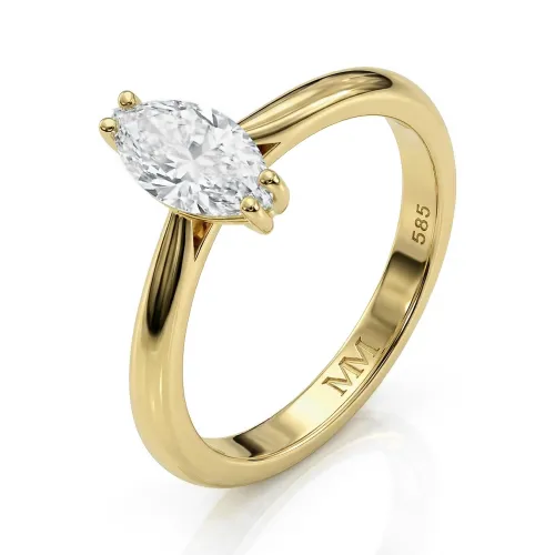 Liana - Marquise Solitaire Moissanite Ring