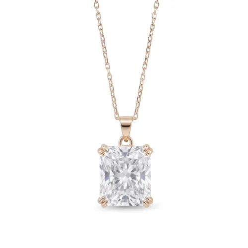 Quadra - Classic Radiant Cut Moissanite Solitaire Pendant