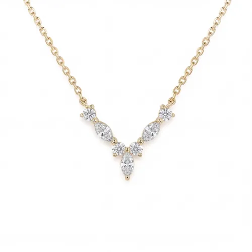 Adelina - Elegant Moissanite Necklace with Marquise Accents