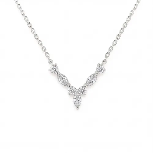 Adelina - Elegant Moissanite Necklace with Marquise Accents