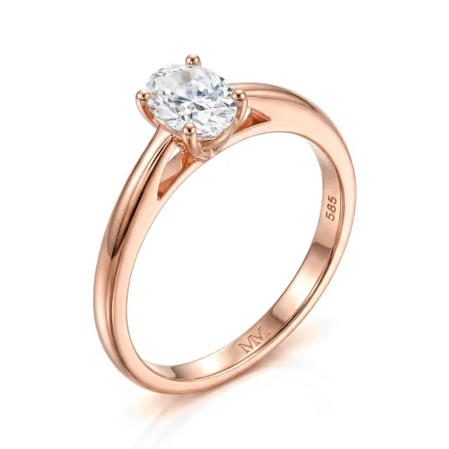 Eloise - Oval Solitaire Moissanite Ring