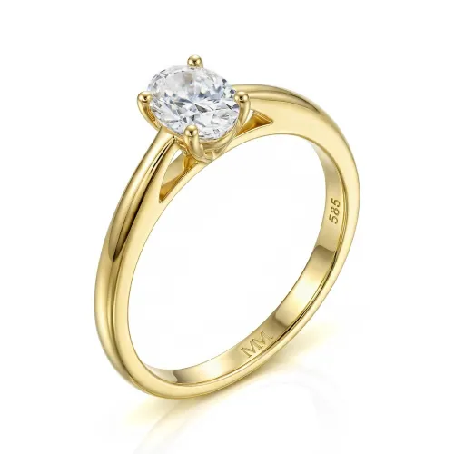 Eloise - Oval Solitaire Moissanite Ring