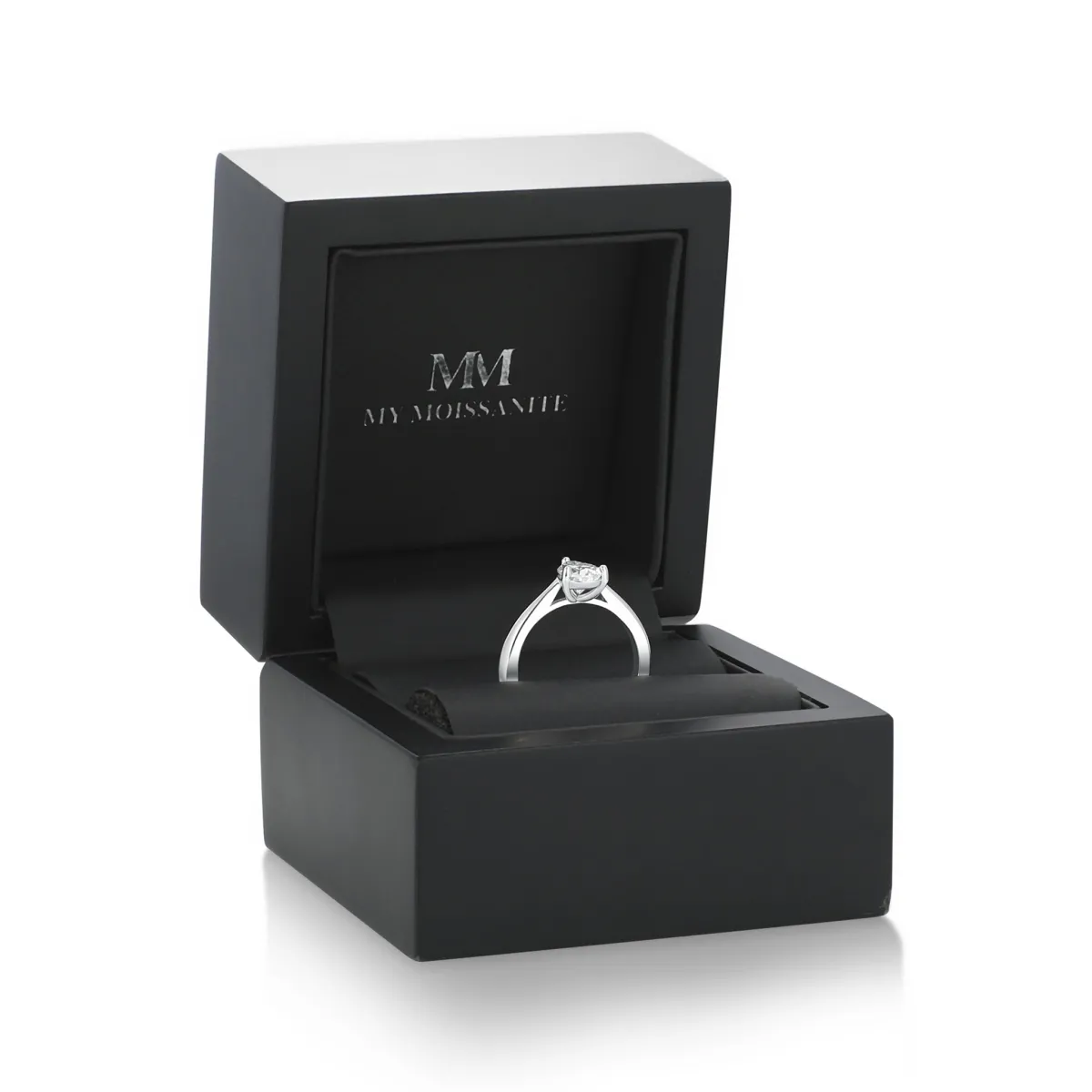 Larissa - Pear Solitaire Moissanite Ring