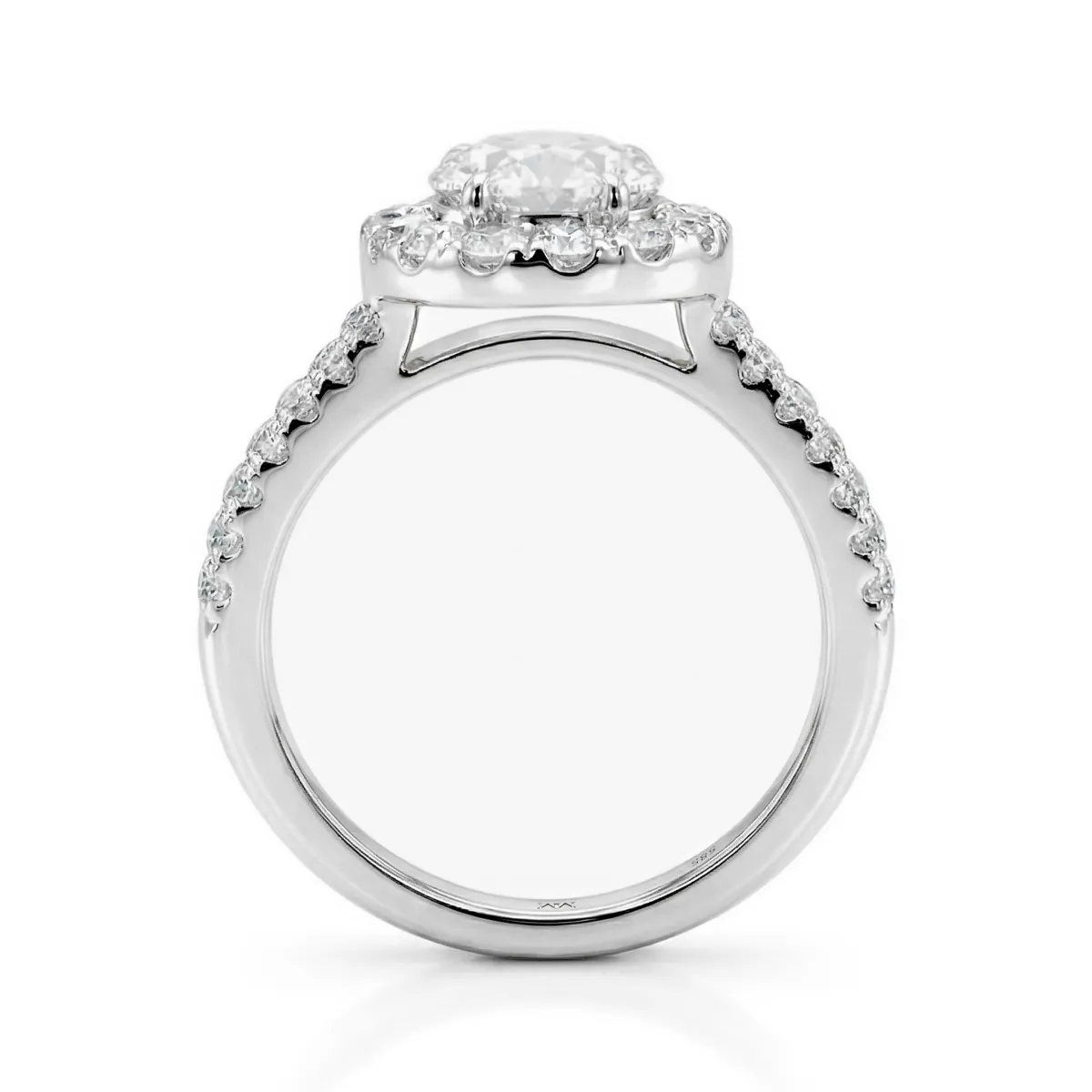 Ovalea - Oval Cut Moissanite Ring with Halo Pavé Design