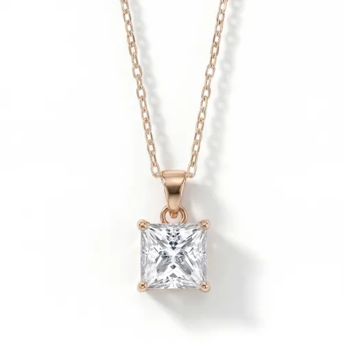Regent - Princess Cut Moissanite Solitaire Pendant