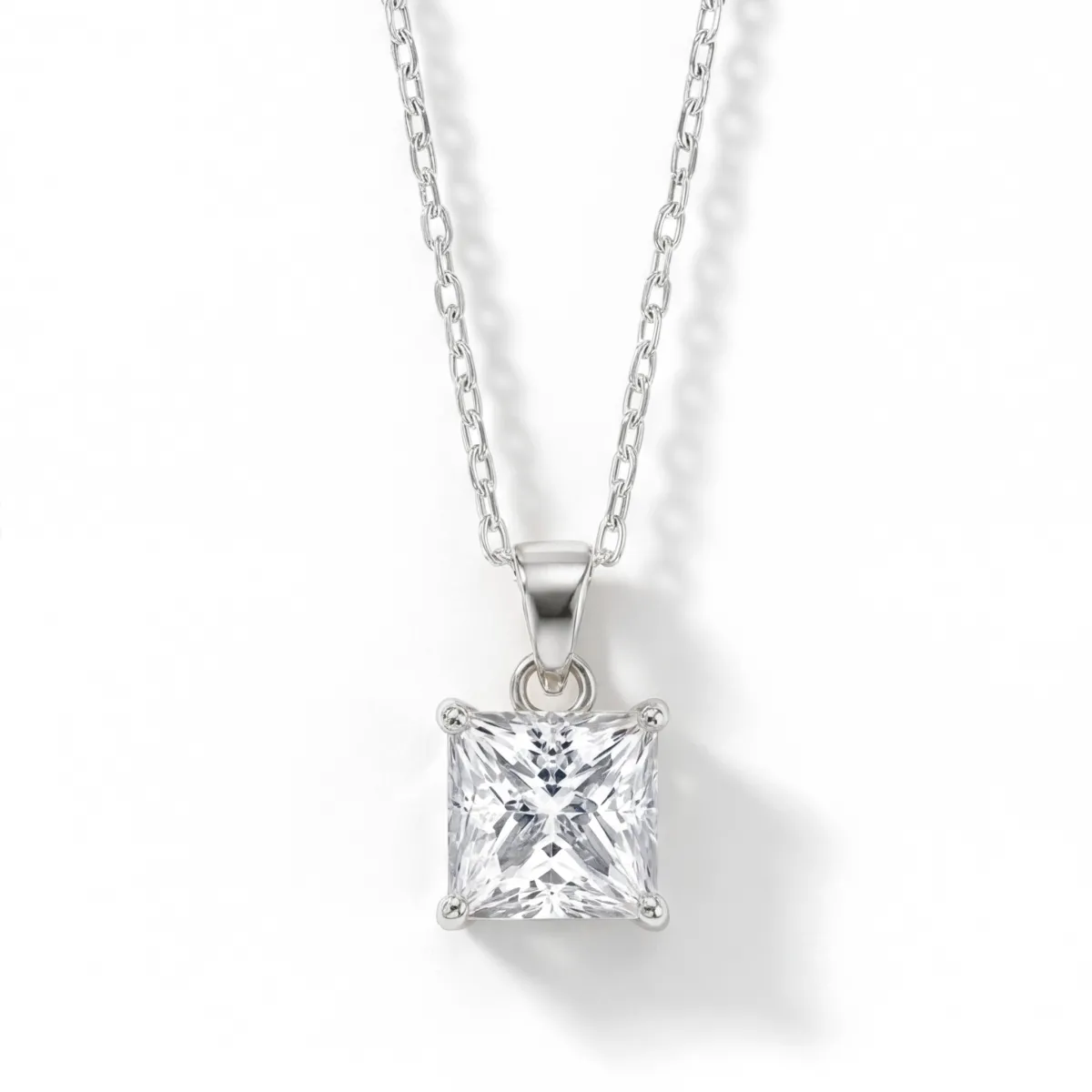 Regent - Princess Cut Moissanite Solitaire Pendant