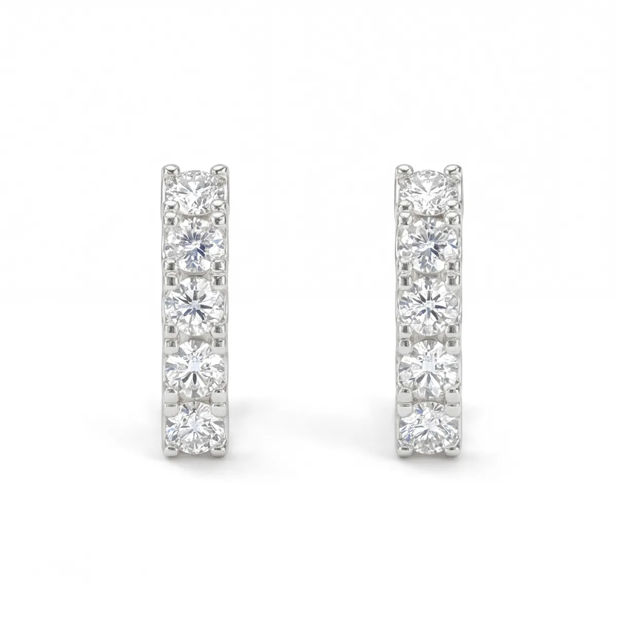 Cascade - Linear Moissanite Hoop Earrings