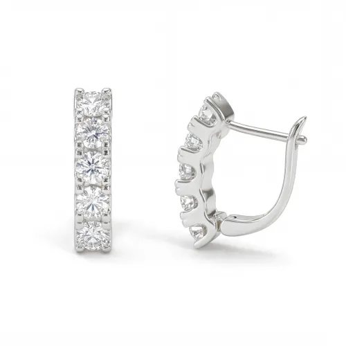 Cascade - Linear Moissanite Hoop Earrings