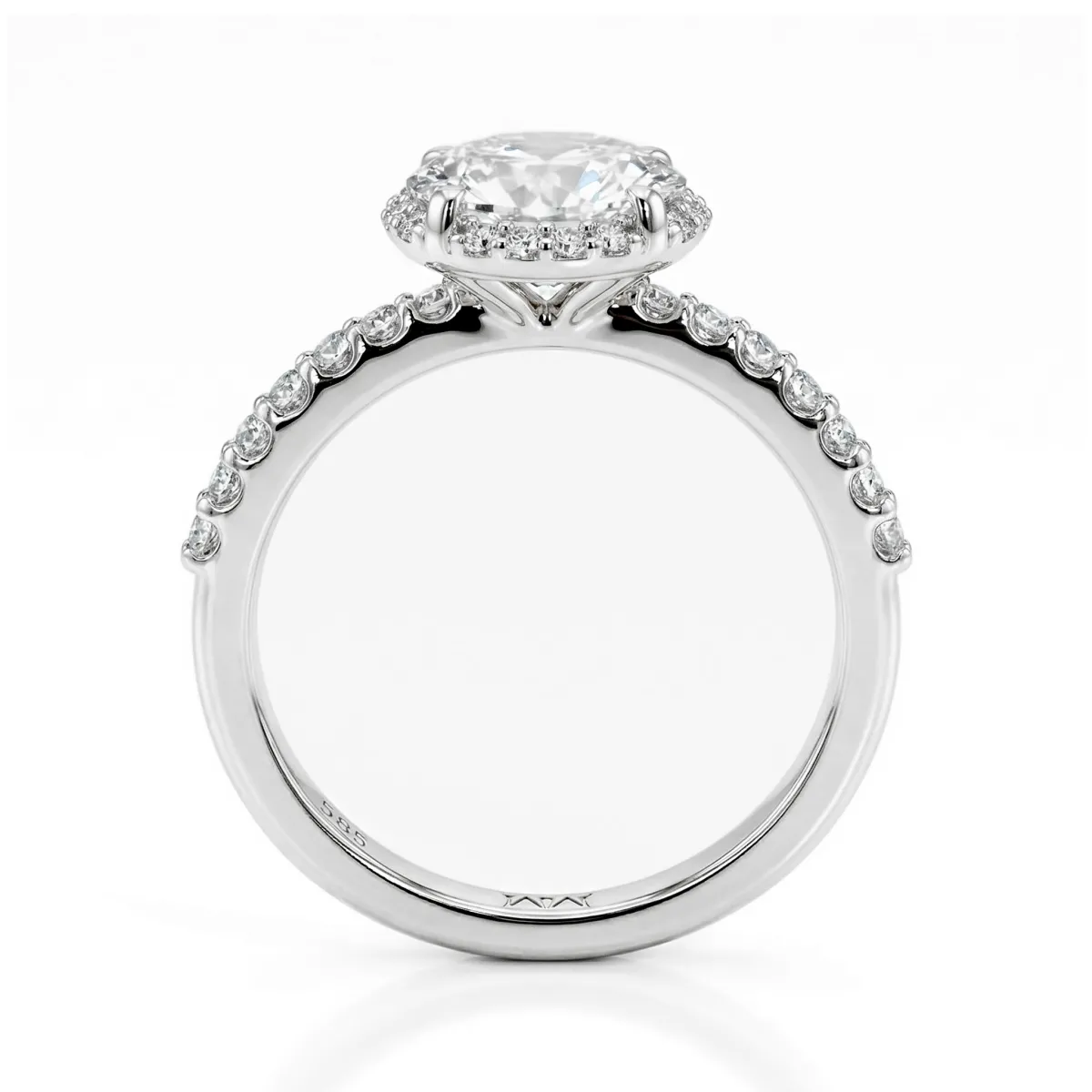 Glimmerette - Luxurious Halo Moissanite Ring with Pavé Accents