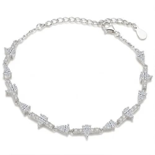 Perlette - Pear Cut Moissanite Bracelet with Elegant Symmetry