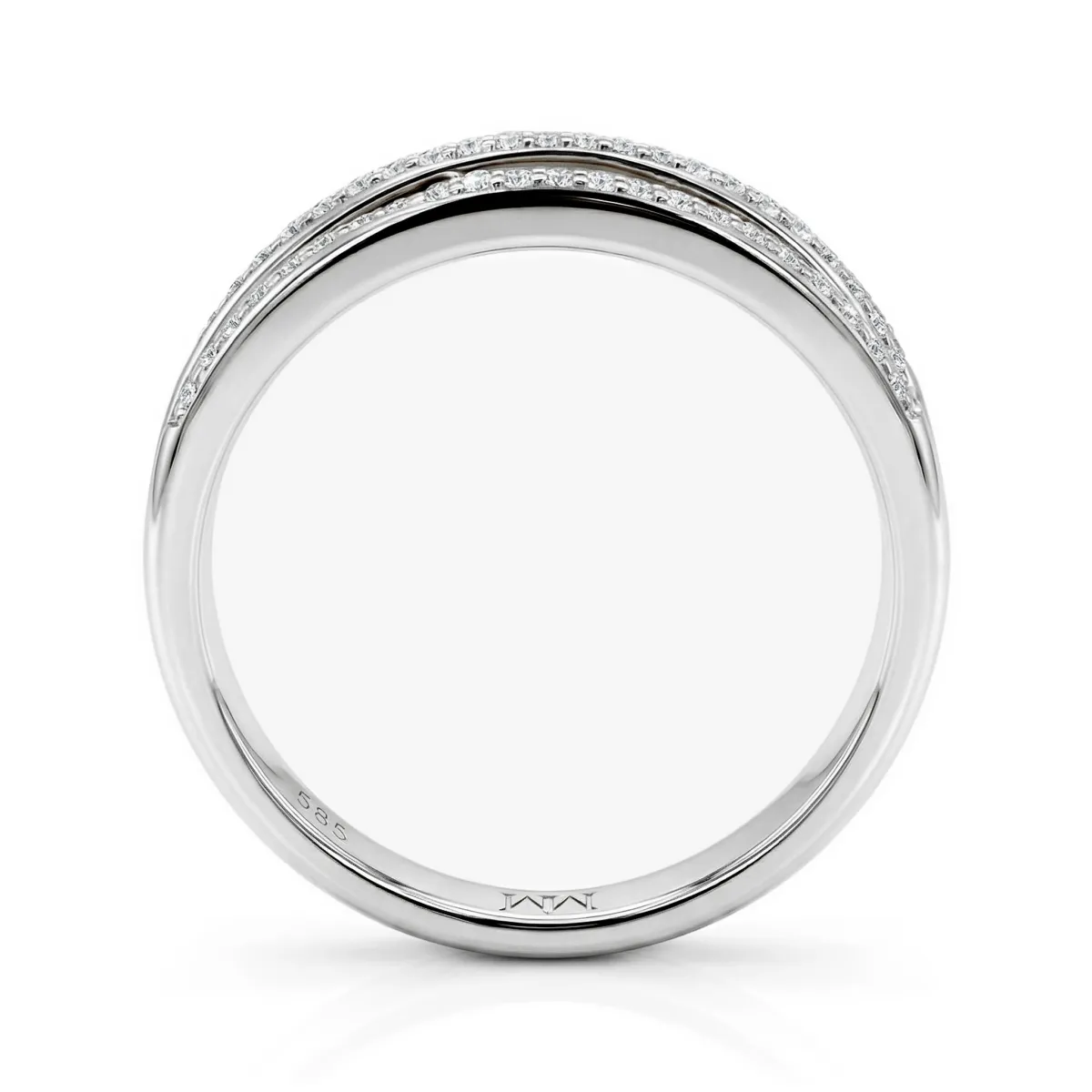 Estrella – Moissanite Cross-Over Line Ring