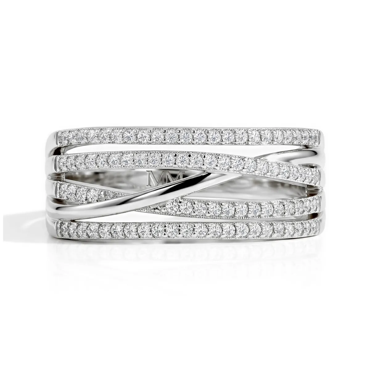 Estrella – Moissanite Cross-Over Line Ring