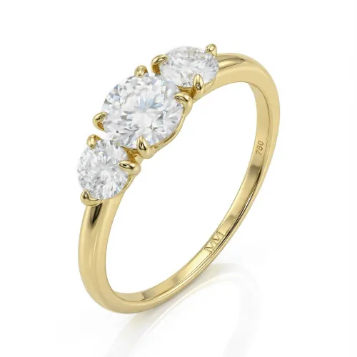 Aventine - Triple Moissanite Ring