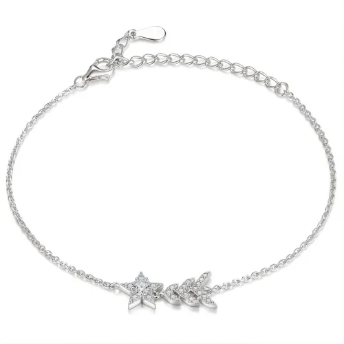 Stellaris - Adjustable Moissanite Star Charm Bracelet With Pavé Setting