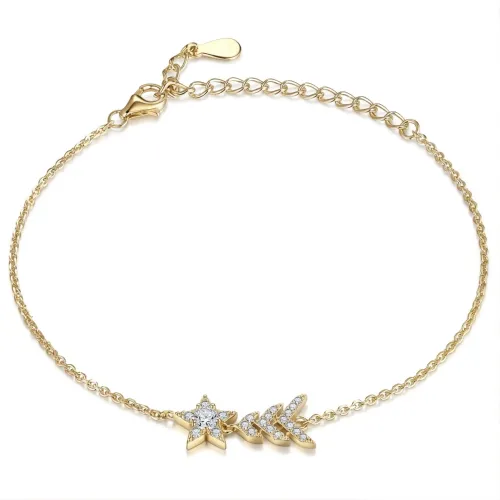 Stellaris - Adjustable Moissanite Star Charm Bracelet With Pavé Setting