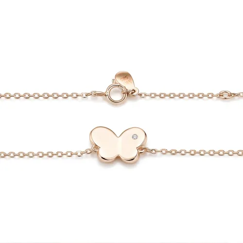 Papillon - Moissanite Butterfly Charm Bracelet with Adjustable Chain - lifestyle