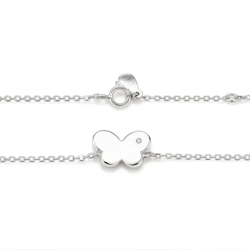 Papillon - Moissanite Butterfly Charm Bracelet with Adjustable Chain - lifestyle