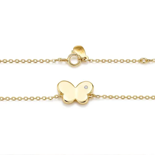 Papillon - Moissanite Butterfly Charm Bracelet with Adjustable Chain - lifestyle