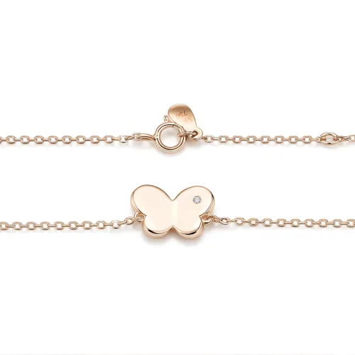 Papillon - Moissanite Butterfly Charm Bracelet with Adjustable Chain - lifestyle