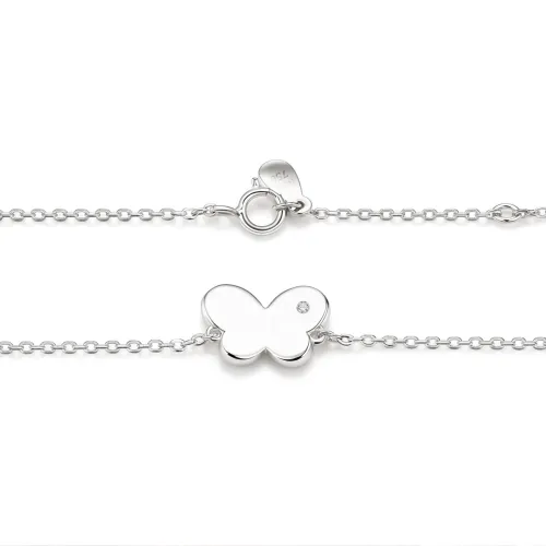 Papillon - Moissanite Butterfly Charm Bracelet with Adjustable Chain - lifestyle