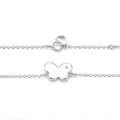 Papillon - Moissanite Butterfly Charm Bracelet with Adjustable Chain - lifestyle