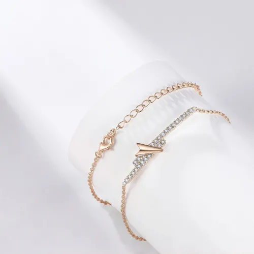 Volute - Chevron Moissanite Bracelet with Pavé Setting - lifestyle