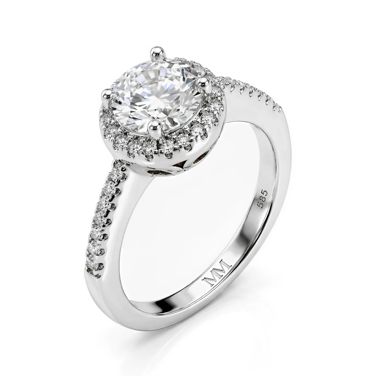 Seraphina - Moissanite Halo Engagement Ring