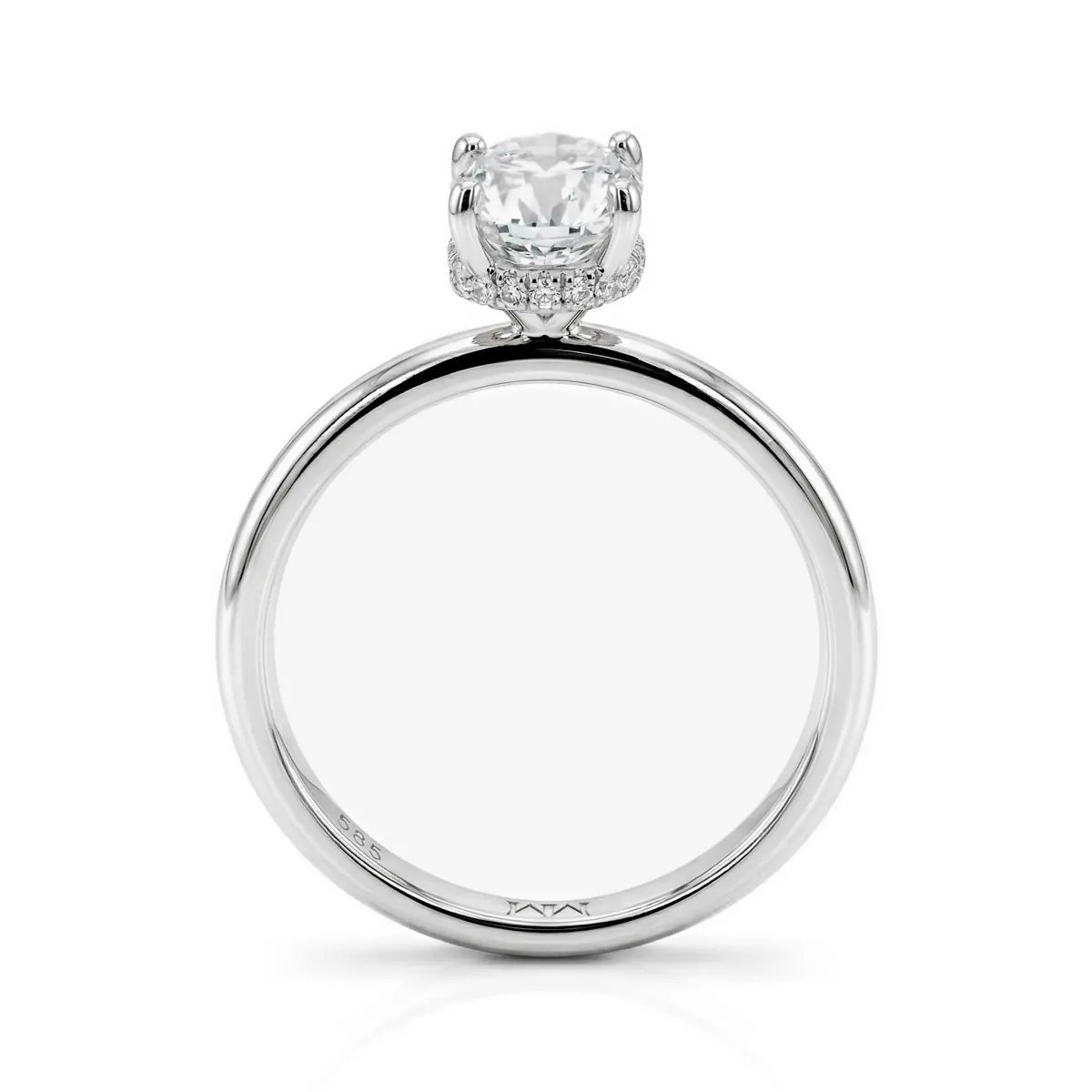 Ovalisse - Oval Cut Moissanite Ring with Circle Hidden Halo