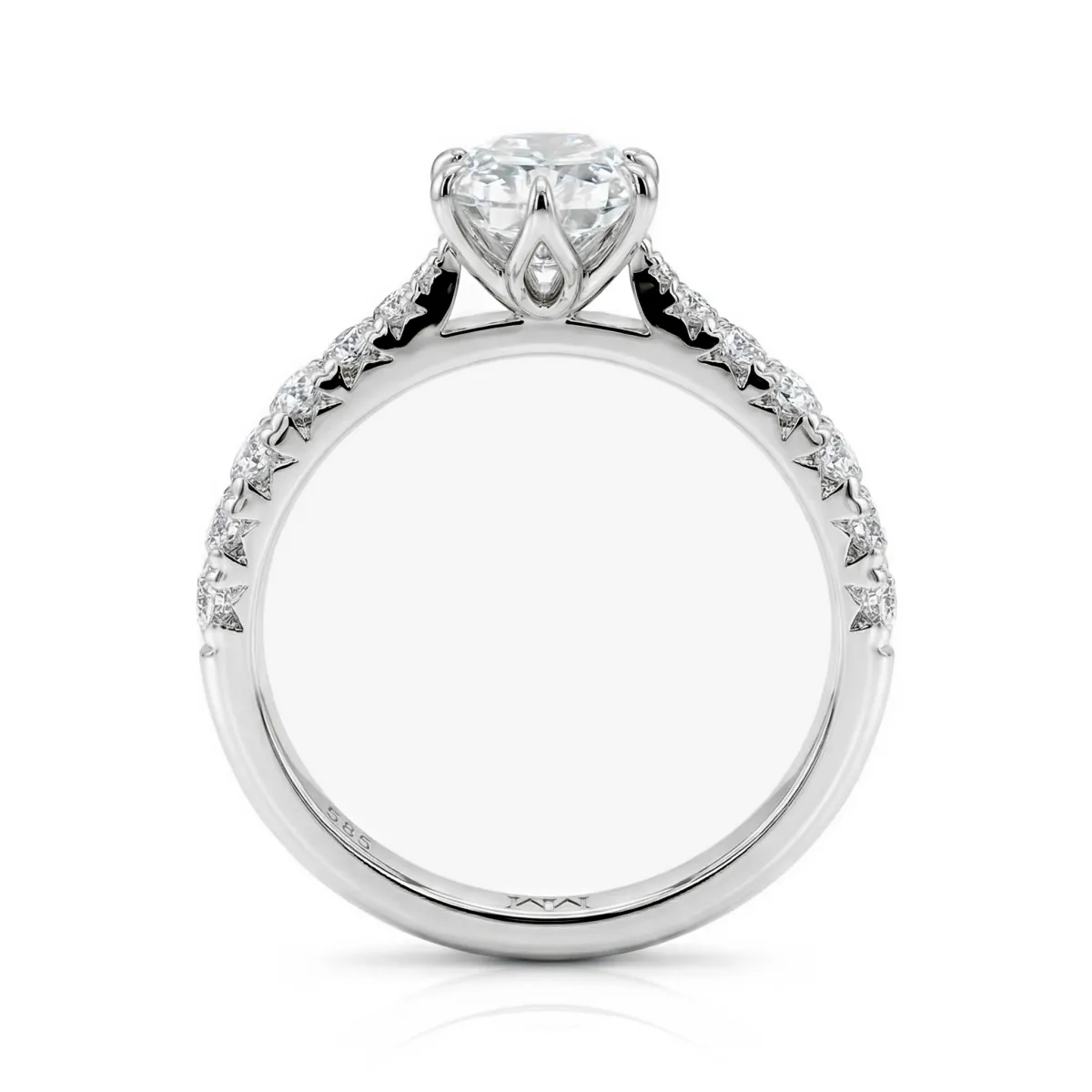 Lumiere - Radiant Cut Moissanite Ring with Channel-Set Stones