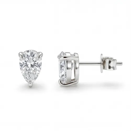Droplet - Pear Cut Moissanite Stud Earrings