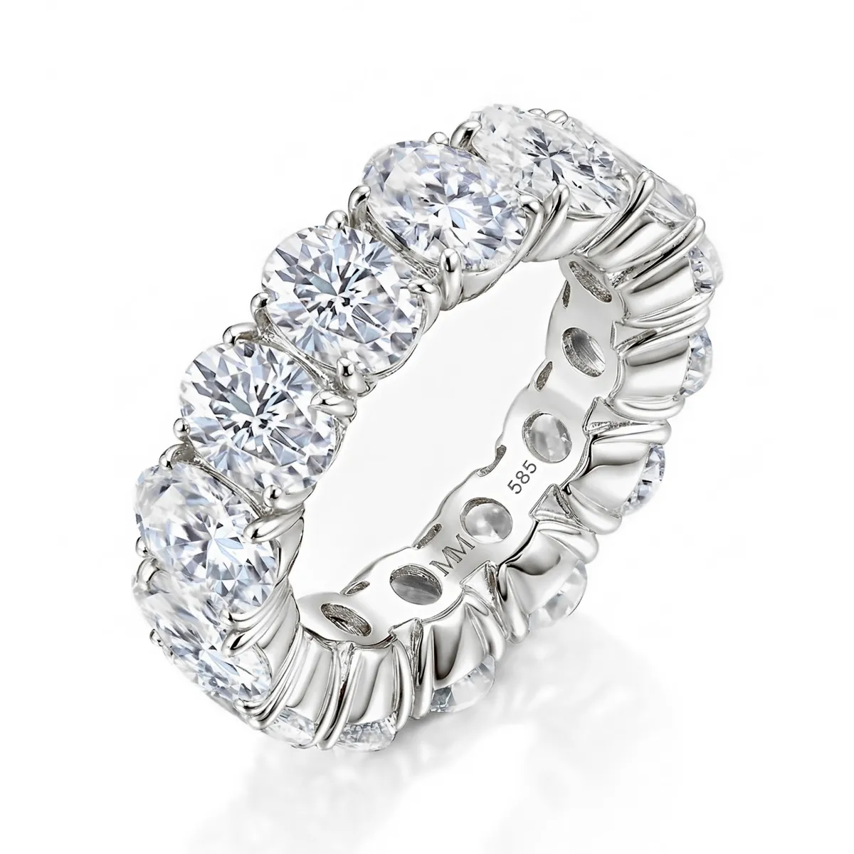 Daphne - Oval Cut Moissanite Full Eternity Ring
