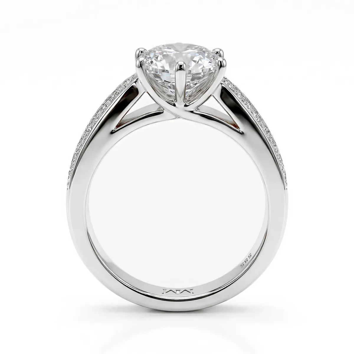 Sylphie – Moissanite Engagement Ring with Double Side Stones