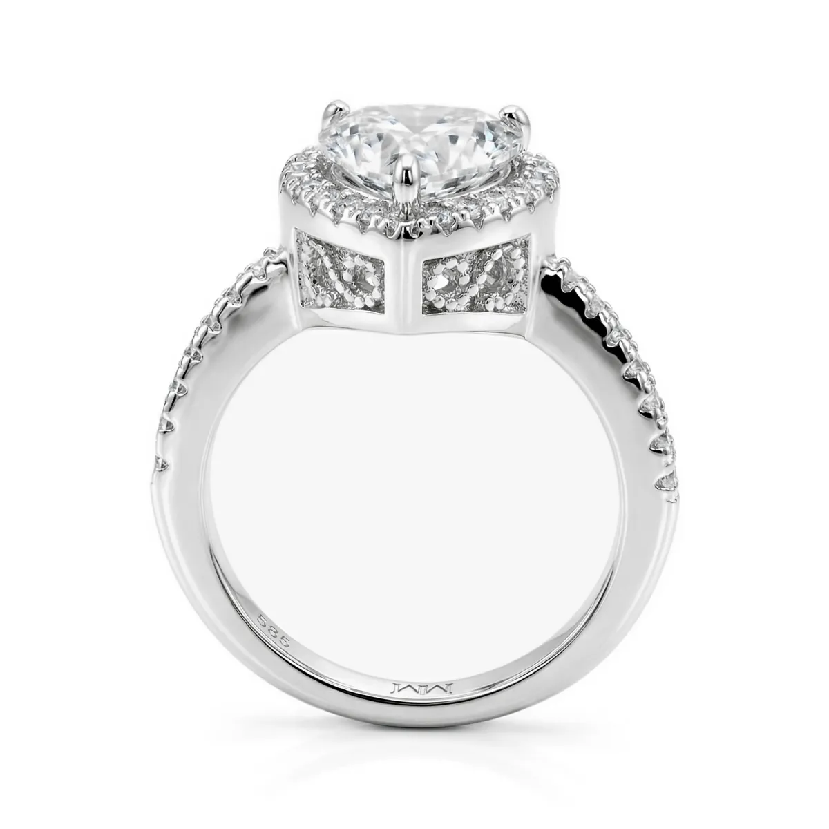 Heartshine – Heart Moissanite Ring in Halo Setting