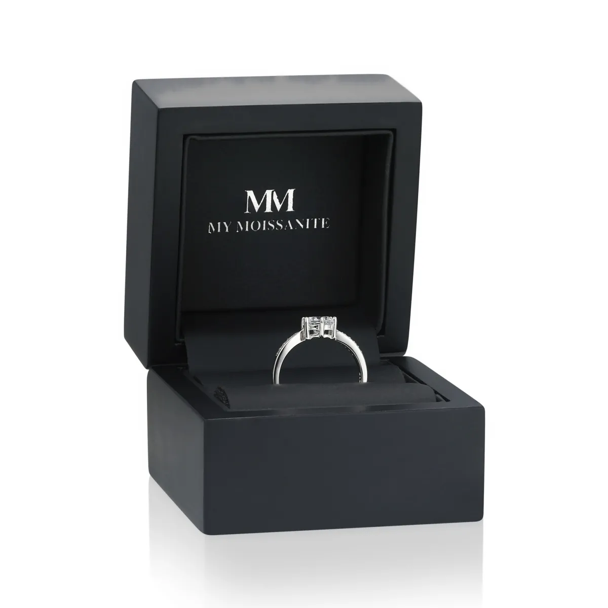 Stellar - Moissanite Engagement Ring with Pavé-Set Side Stones and Split Shank