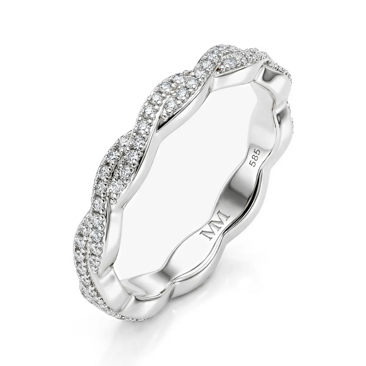 Seraph - Moissanite Eternity Ring with Twisted Pavé Design