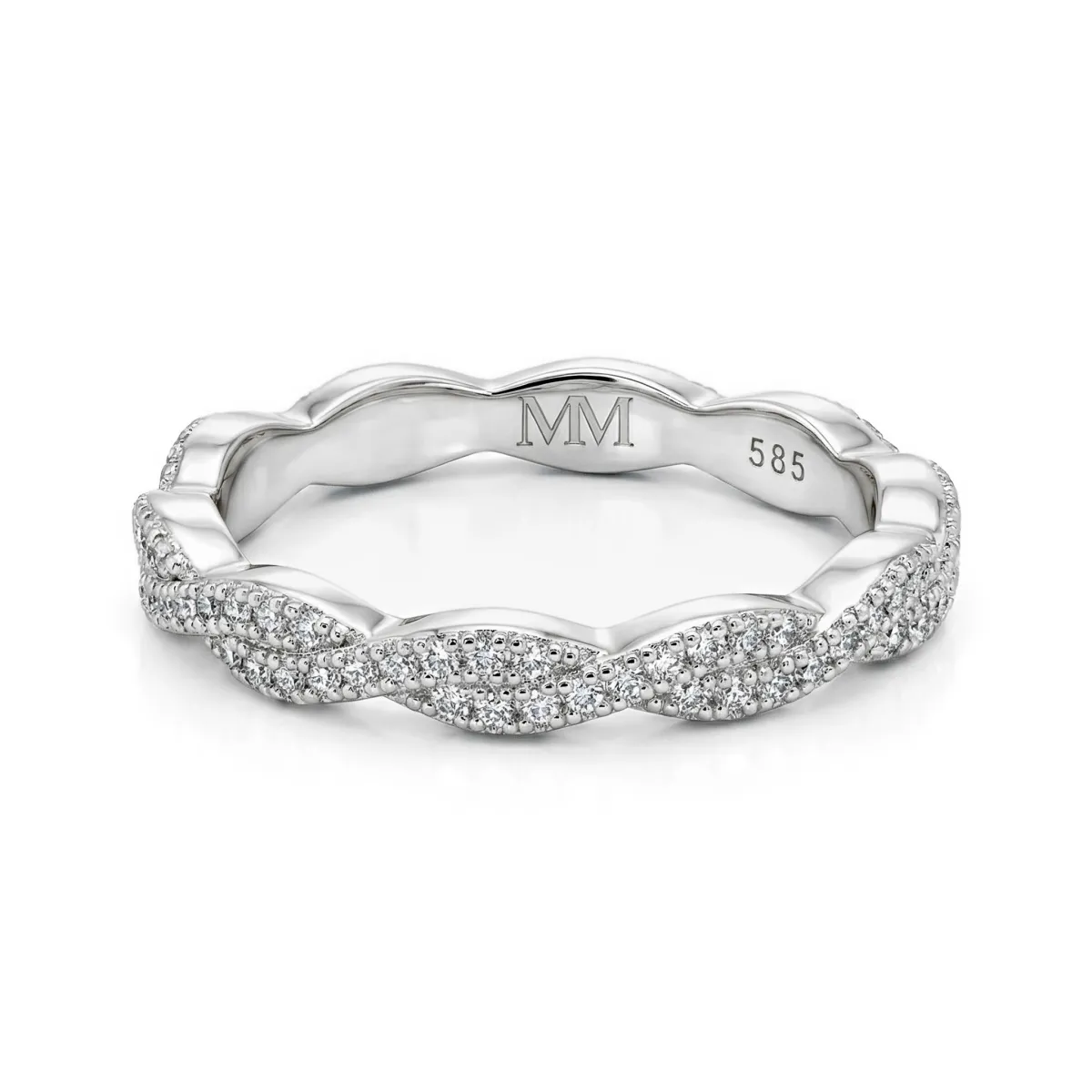 Seraph - Moissanite Eternity Ring with Twisted Pavé Design