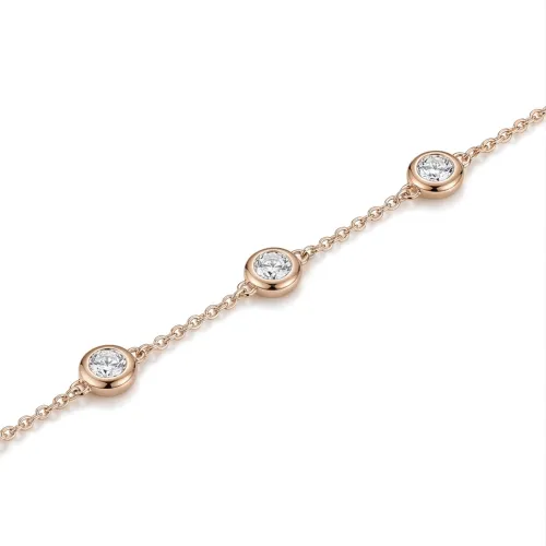 Circlis - Moissanite Bracelet with Bezel Set Stones and Delicate Link Chain - lifestyle