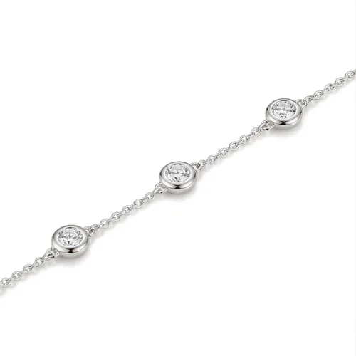 Circlis - Moissanite Bracelet with Bezel Set Stones and Delicate Link Chain - lifestyle