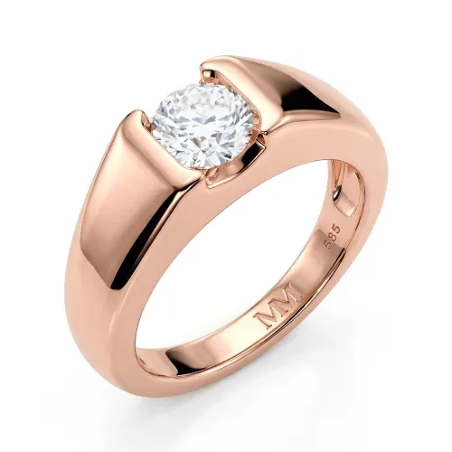 Vortex - Men's Moissanite Ring in Modern Tension-Style Bezel Setting